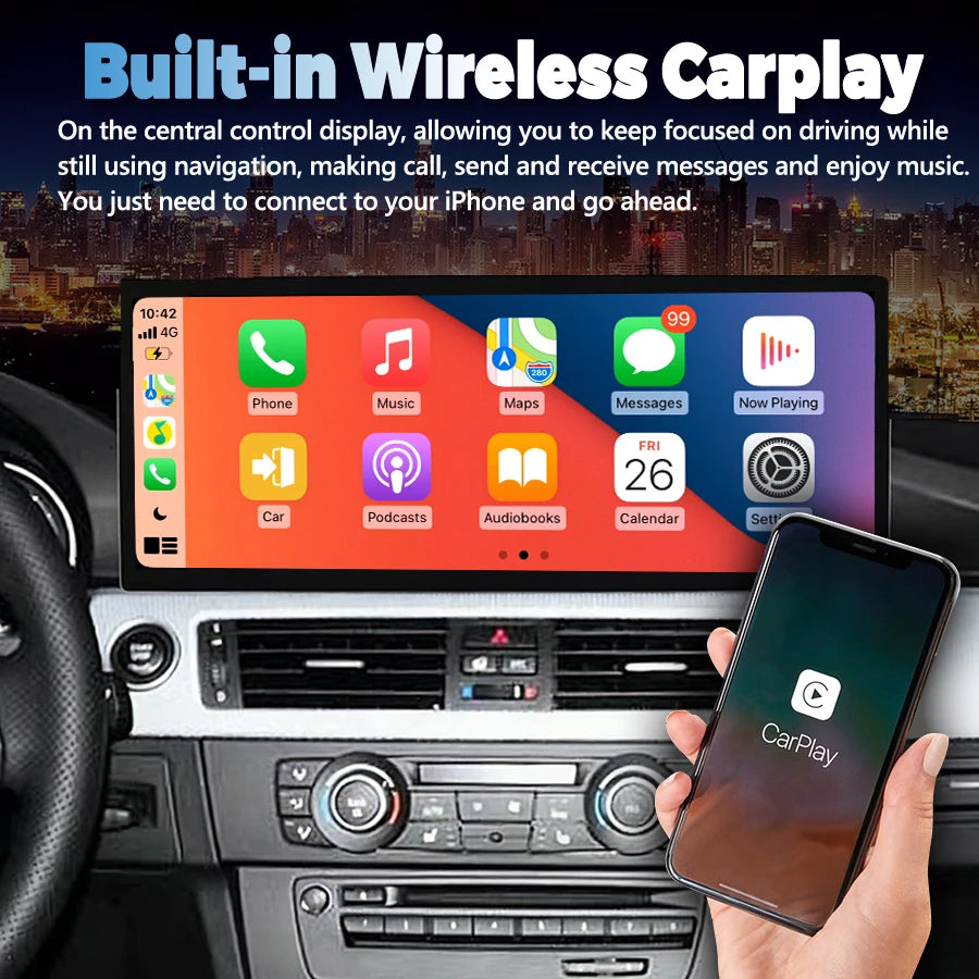 15.8inch Android Car Radio Carplay Multimedia Vido Player Stereo GPS For BMW 3 Series 5 Se