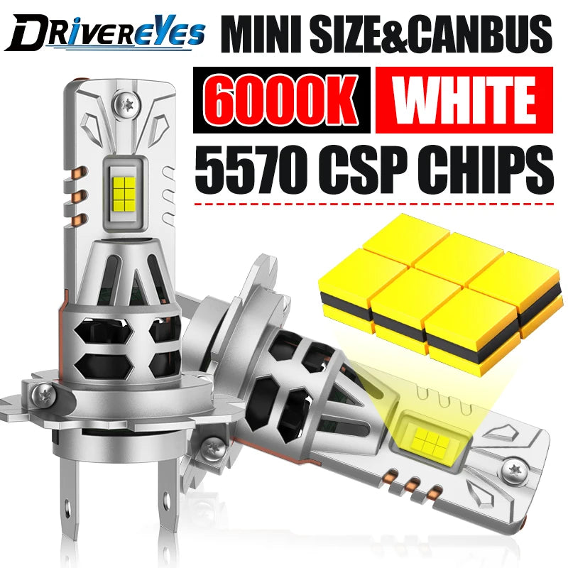 H7 LED Headlight CANBUS H4 H1 H8 H11 9005 HB3 9006 HB4 9012 HIR2 Light Mini Lamp 1:1 Size