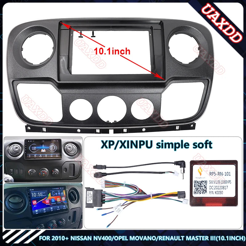 FOR 2010 NISSAN NV400 OPEL MOVANO RENAULT MASTER II 10.1INCH DVD CD Radio Android Harness