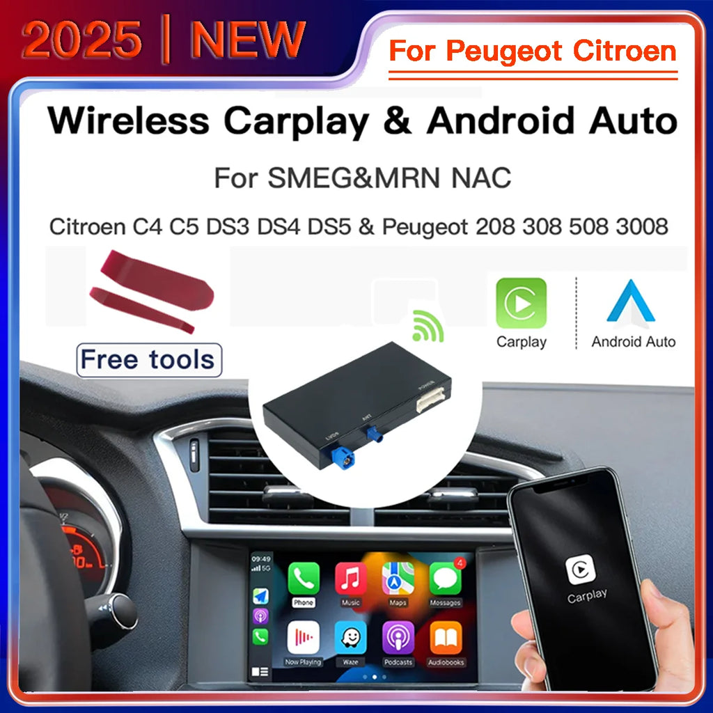 Wireless Carplay Android auto for Peugeot SMEG NAC 208 308 508 3008 Citroen C4 DS3 DS4 DS5