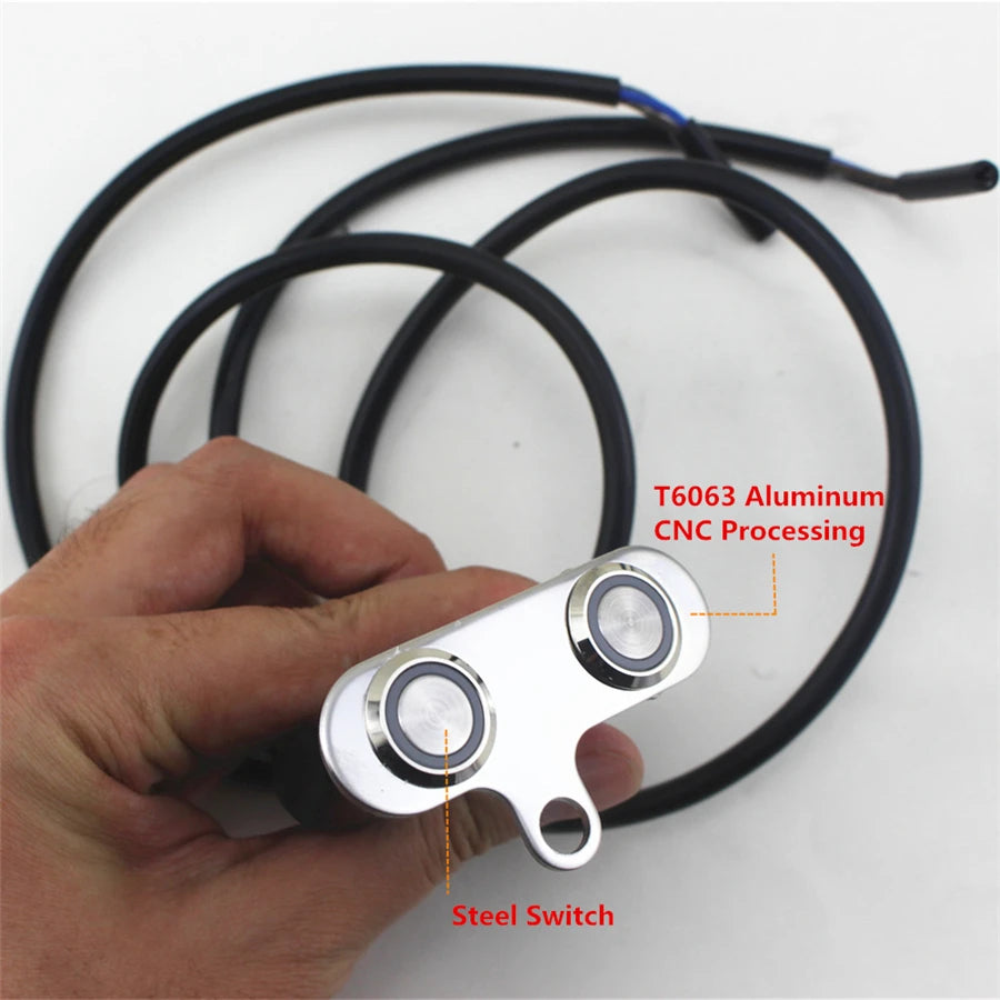 Horn Engine Start Kill Dual Button Self-return Reset Switch Universal CNC Motorcycle Handl
