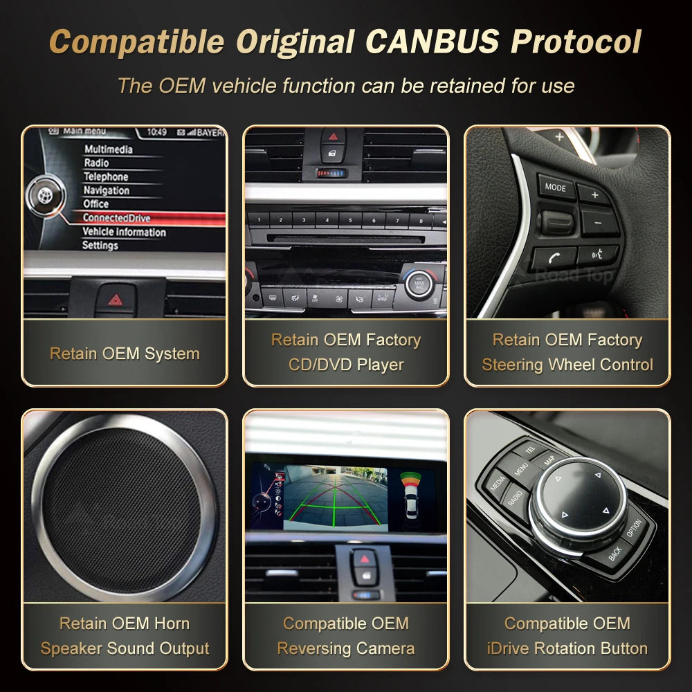12.3'' RoadTop Wireless CarPlay Android Auto Multimedia Display Screen For BMW Series 3 4