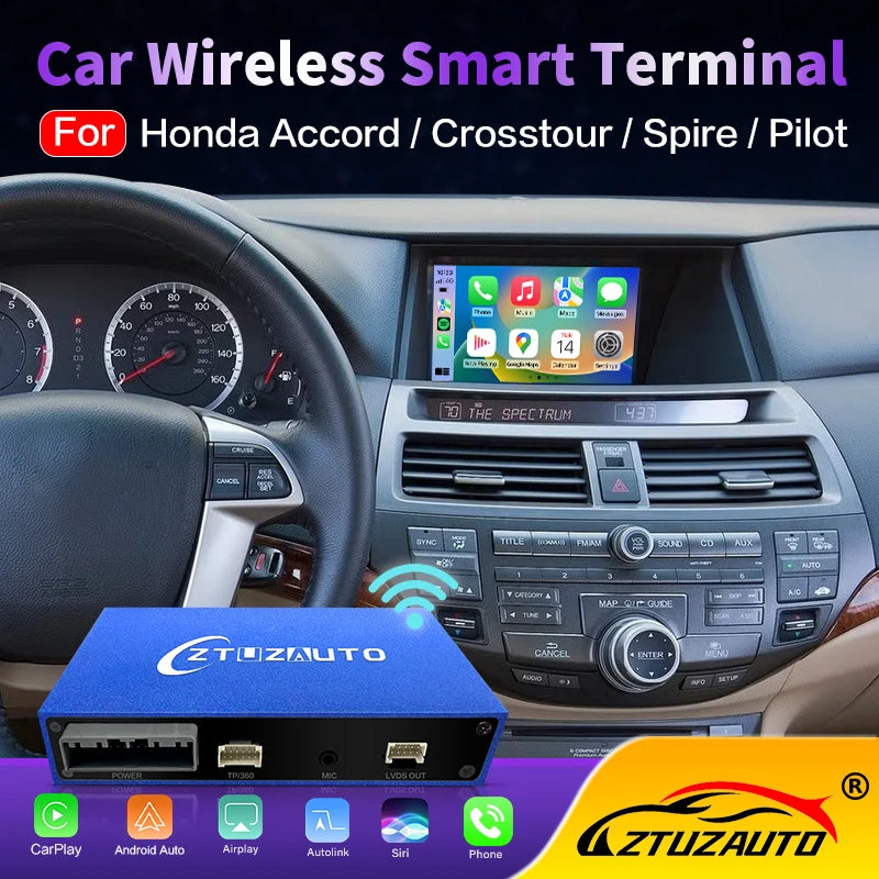 Newest Wireless Carplay Android Auto Module TV For Honda Accord/Crosstour/Spirior/Pilot Sm
