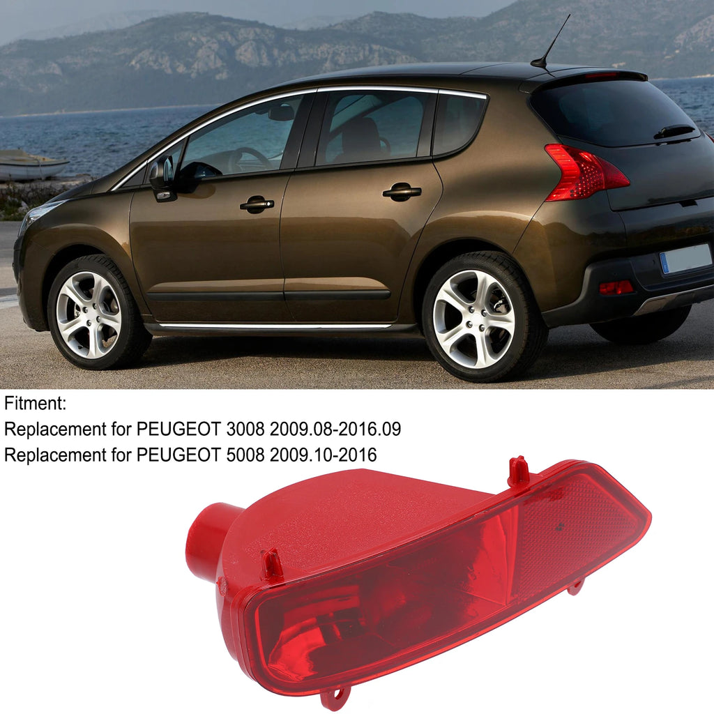 Red Rear Fog Light Assembly Car Accessories Replacement for PEUGEOT 3008 2009‑2016 - Canbus LED Car Light