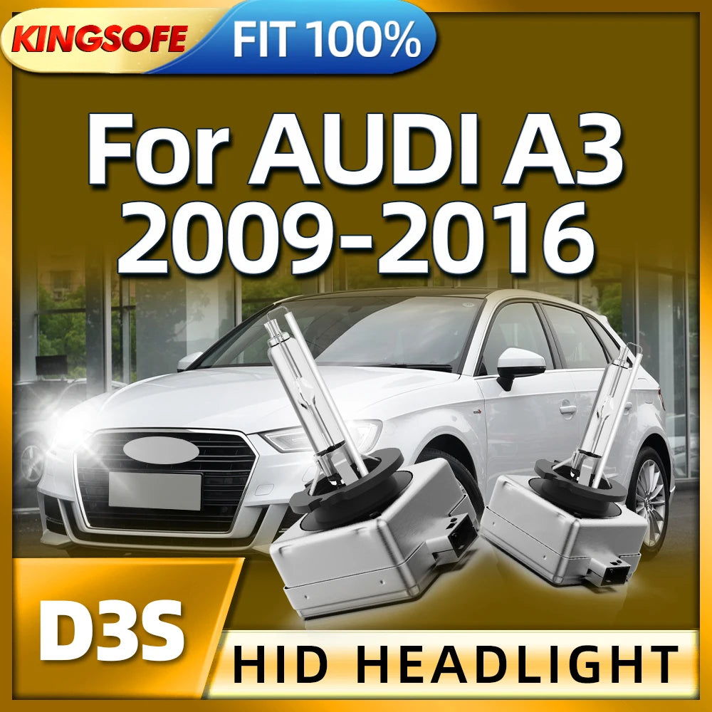 KINGSOFE 1pair 35W D3S Xenon HID Bulb 6000K Lamp Headlight For AUDI A3 2009 2010 2011 2012