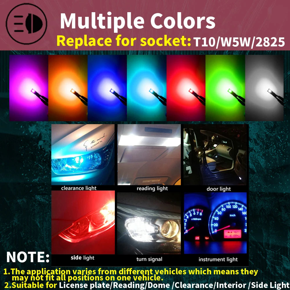 2-Piece LED Interior Light Kit for W5W T10 - Canbus Error-Free Interior Bulbs