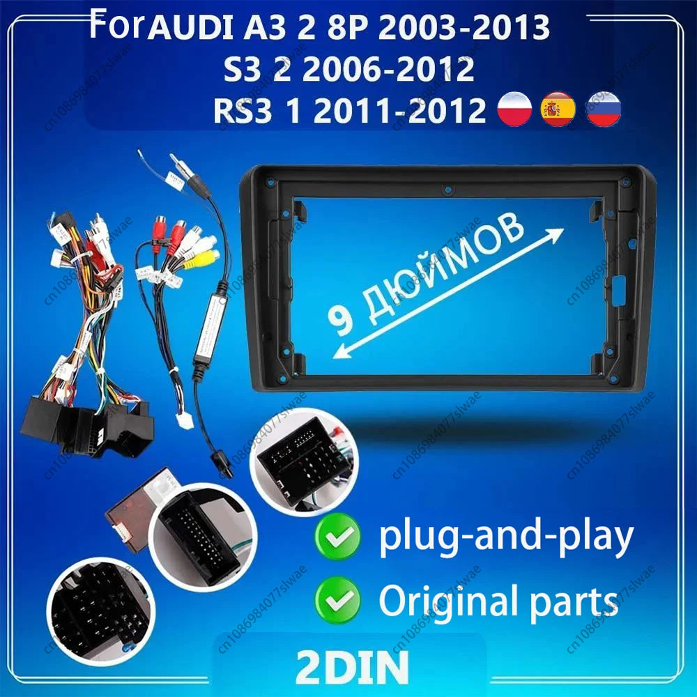 9 inch For AUDI A3 2 8P 2003-2013 S3 2 2006-2012 RS3 1 2011-2012 Car Radio Fascias Android