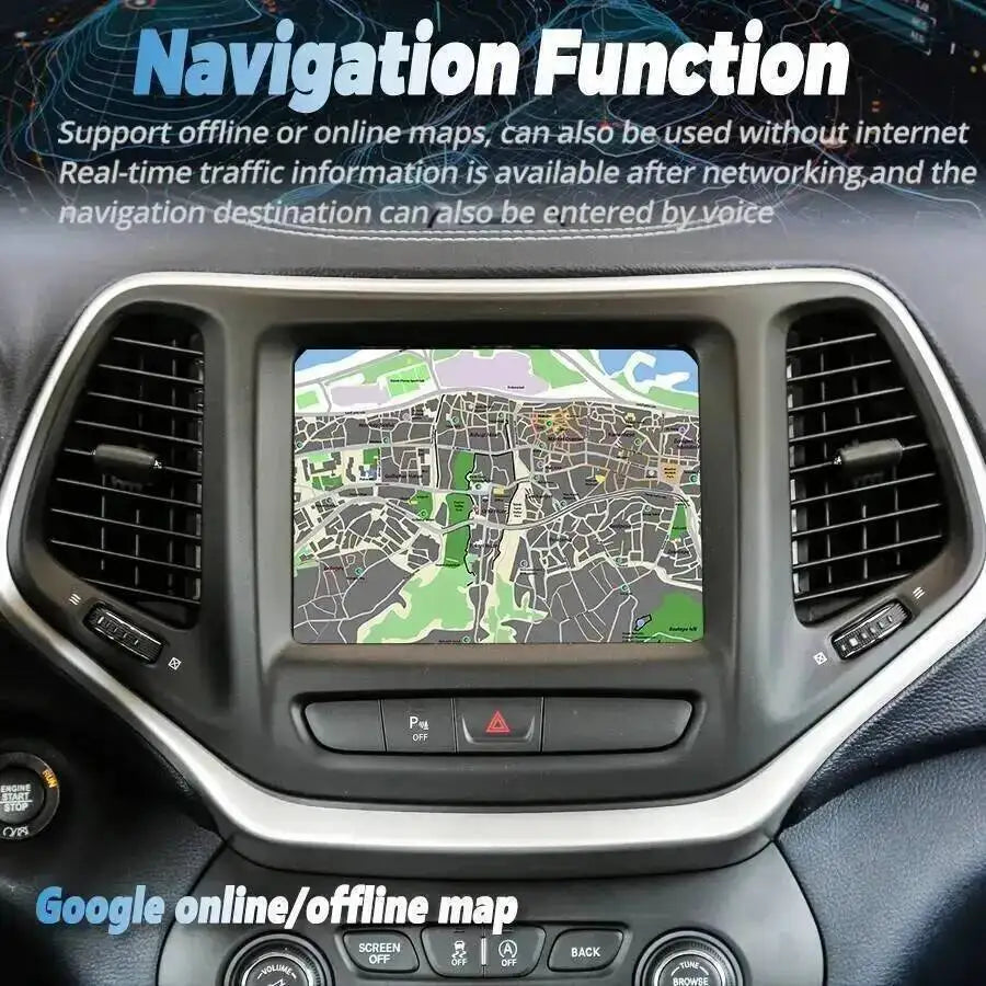 WiFi GPS Stereo Navigation GPS For Jeep Cherokee 2014-2021 Carplay Car 8.4'' Android 15 Sc | AUTOKITSHOP