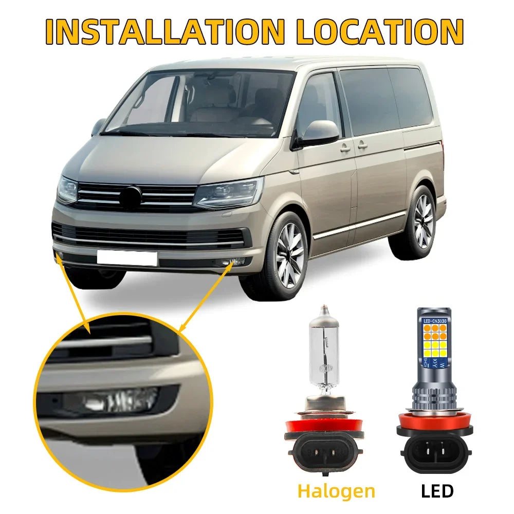 2-Piece LED Interior Light Kit for VW Multivan Transporter Caravelle T5 T5.1 T6 (2003-2019) White Front Driving Light...