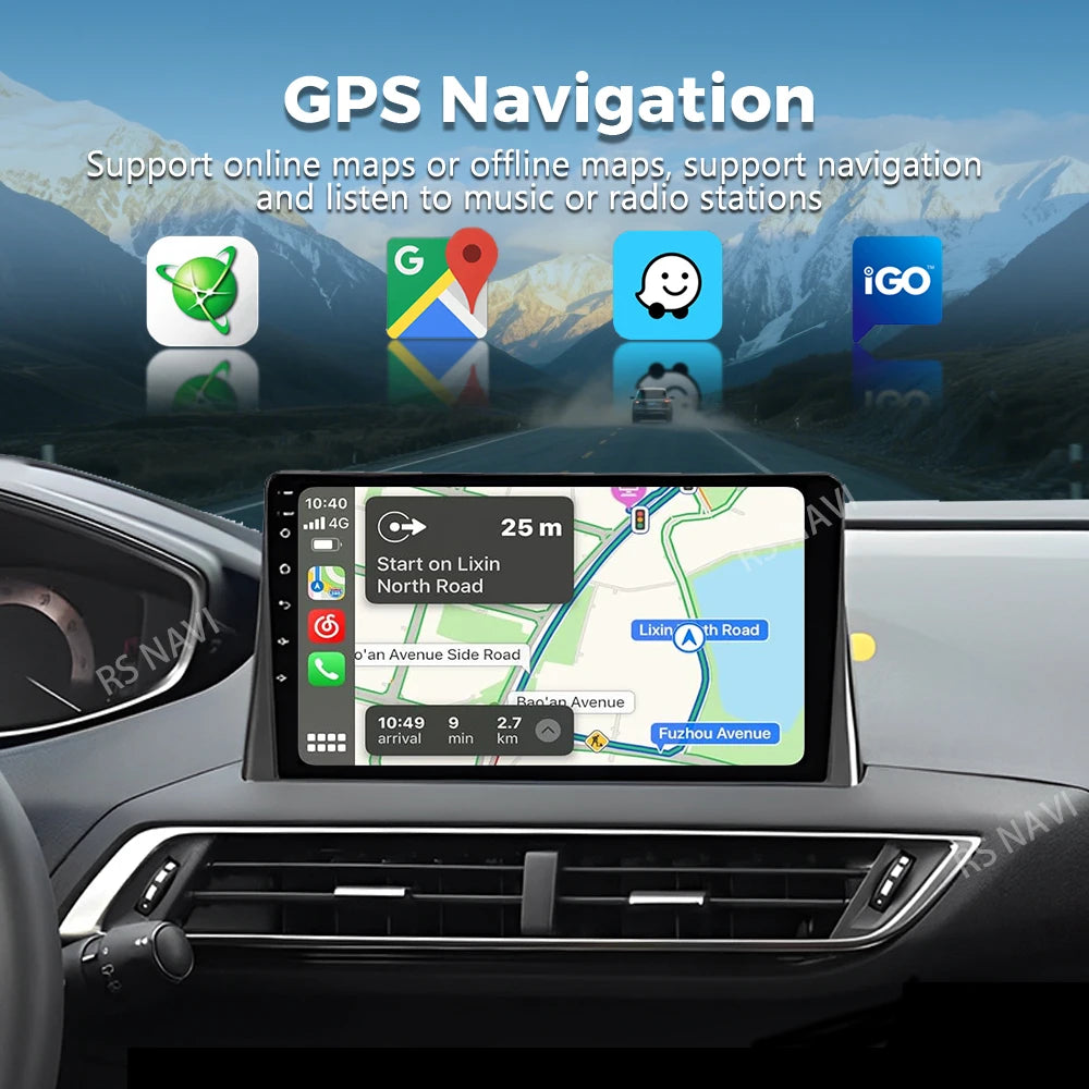 Android 16 Carplay Auto Car Radio For Peugeot 5008 4008 3008 2017 2018 2019 2020 Multimedi
