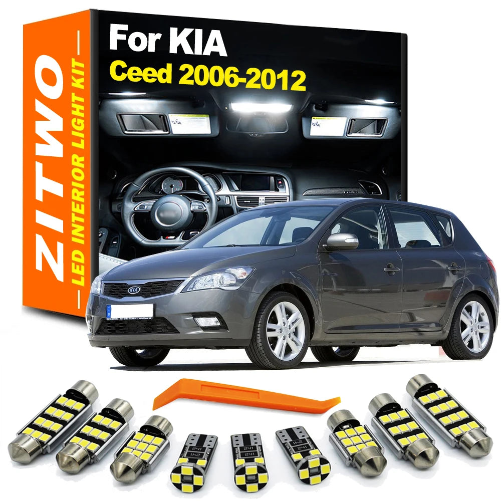 13Pcs LED Bulb Interior Indoor Dome Map Light Kit For Kia Ceed Hatchback SW 2006 2007 2008 2009 2010 2011 2012 Plate Trunk Lamp