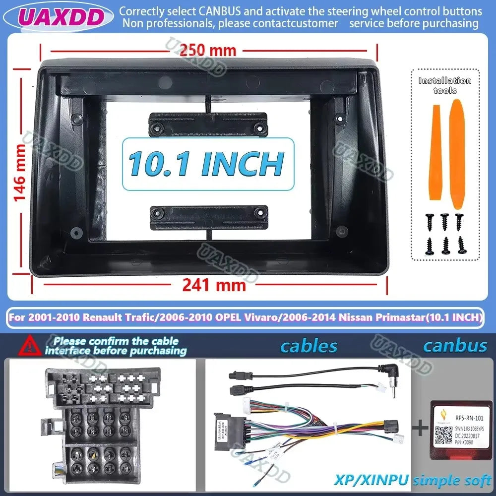 For 2001-2010 Renault Trafic 2006-2010 OPEL Vivaro 2006-2014 Nissan Primastar 10.1INCH Car
