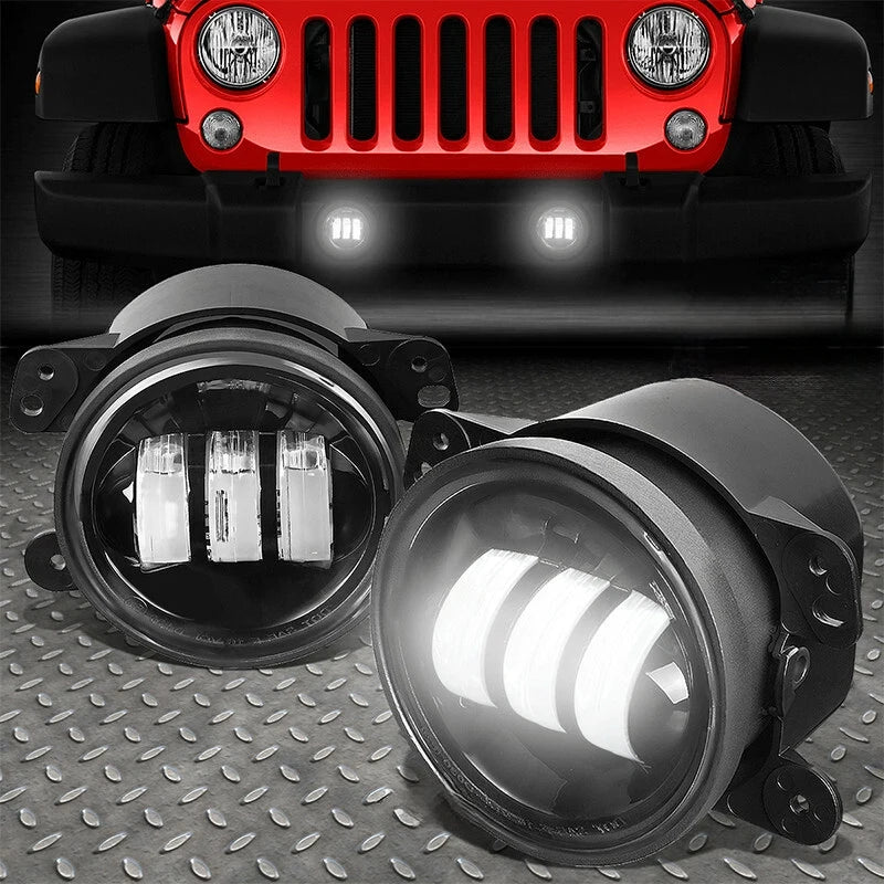 7 Inch Round LED Headlights 4 Inch Fog Lights Turn Signal Lamp For 2007-2018 Jeep Wrangler