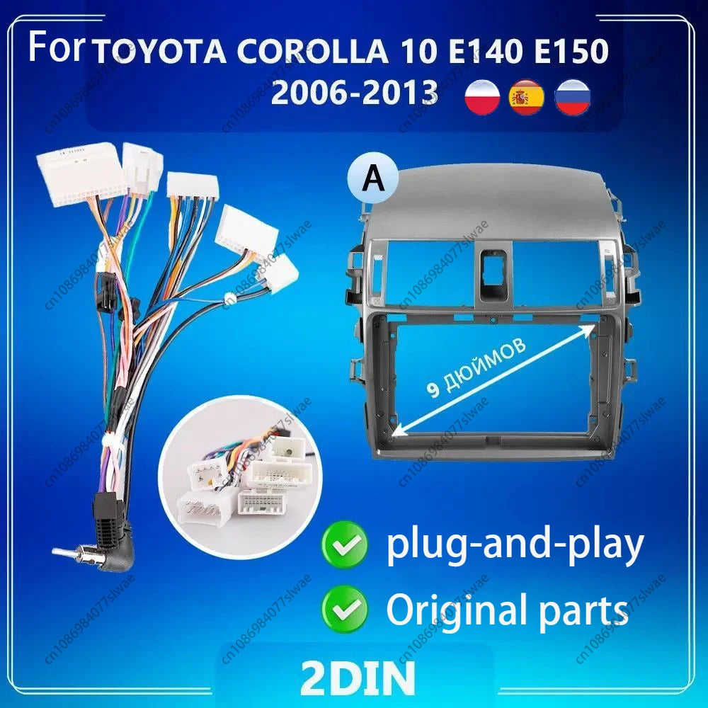9 inch For TOYOTA COROLLA 10 E140 E150 2006-2013 Car Radio Fascias Android MP5 Stereo Play