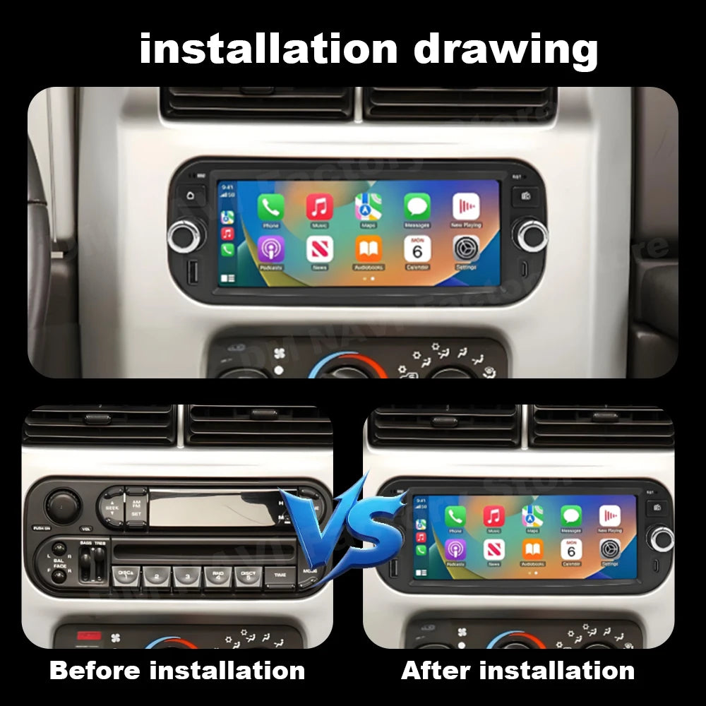 Android OS for Jeep Grand Cherokee LibertyWrangler Chrysler 2002-2006 Car Radio Multimedia