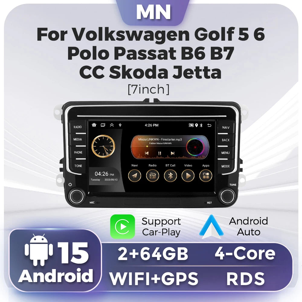MEKEDE&NAVIFLY 2Din Intelligent audio Carplay Car radio system For Volkswagen Skoda Octavi