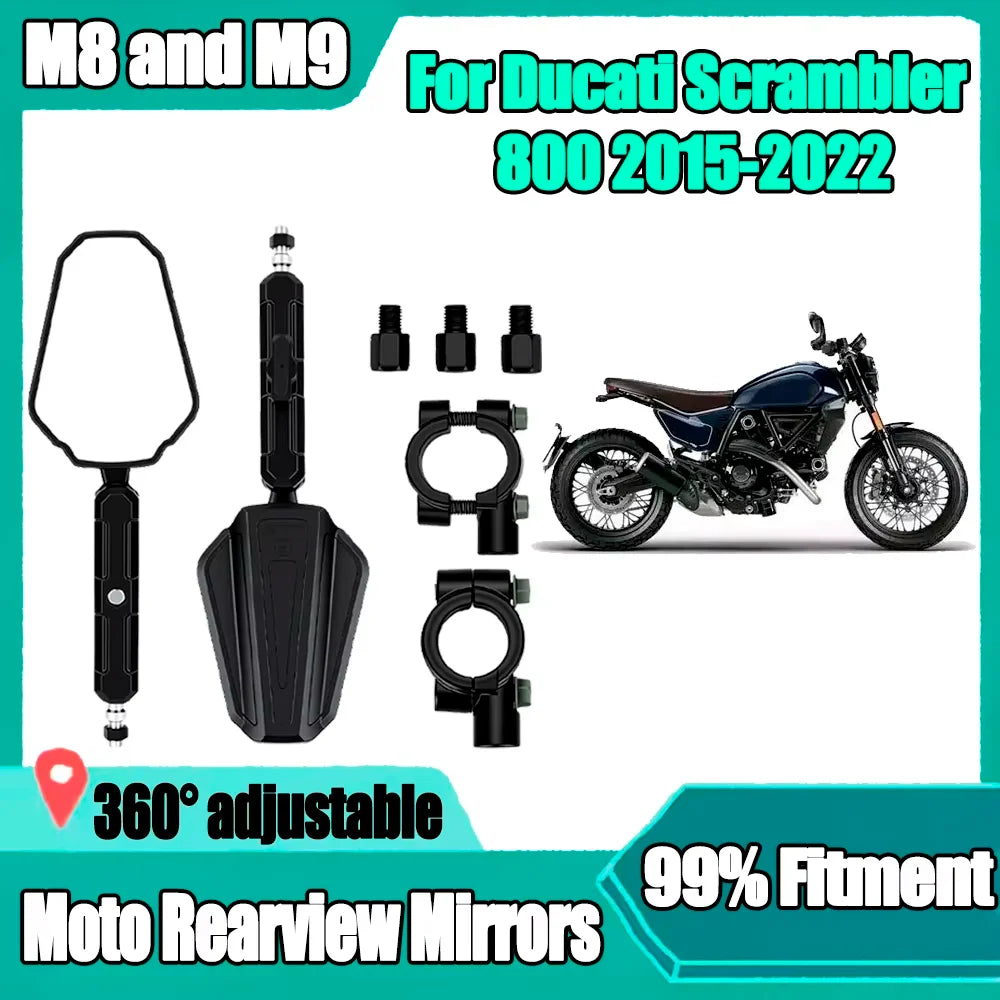 Motorcycle Rearview Mirrors Off Road Adv Wide Side Mirror For Ducati Scrambler 800 2015 20