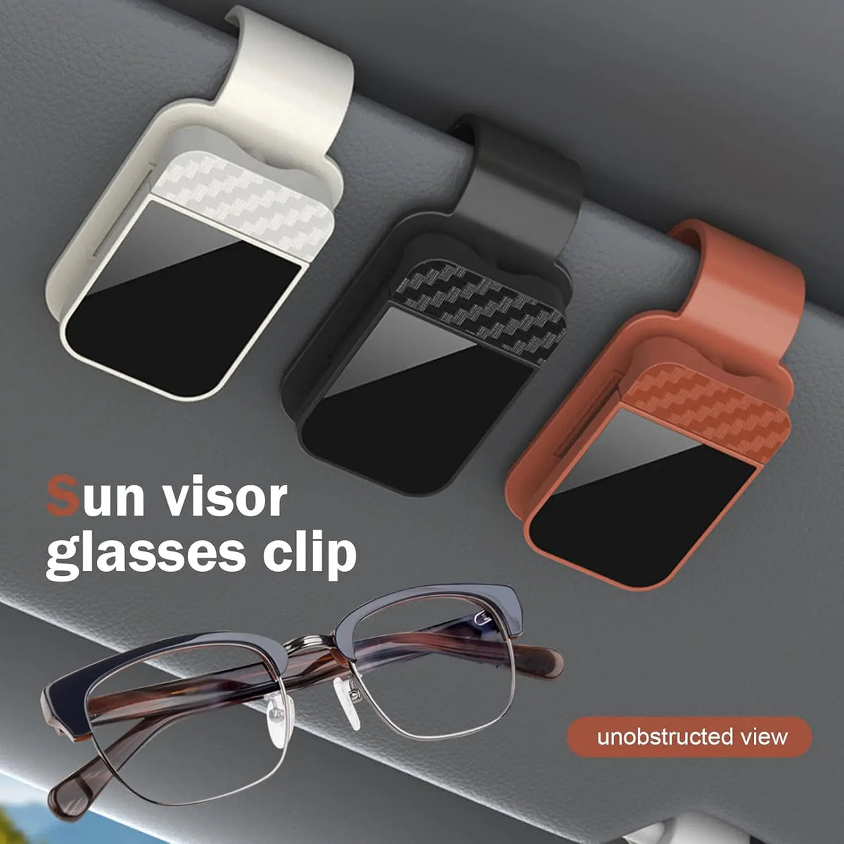 Car Sun Visor Sunglasses Clip Holder Universal Stable Glasses Hanger Card Ticket Organizer Inter - Automotive LED Light