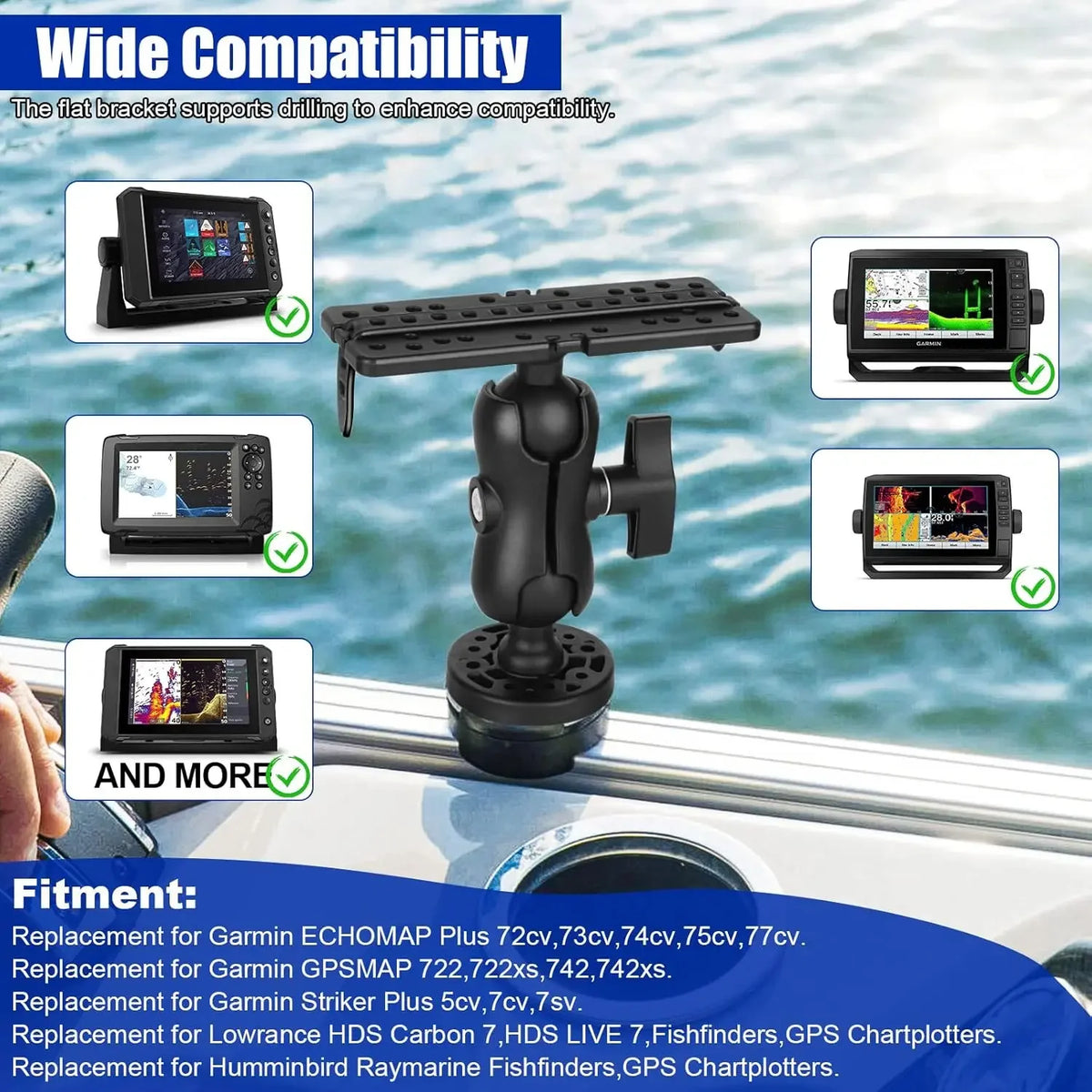 Fish Finder Mount Base GPS Navigation Fish Finder Bracket Marine Electronic Fish Finder Mount Fi - Automotive LED Light