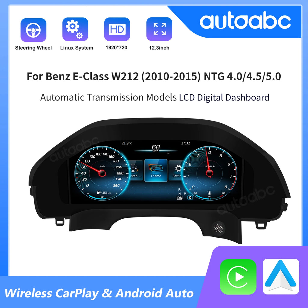 12.3'' LCD Digital Instrument Cluster For Mercedes Benz W212 For Benz E-Class W212 2010-20 | AUTOKITSHOP