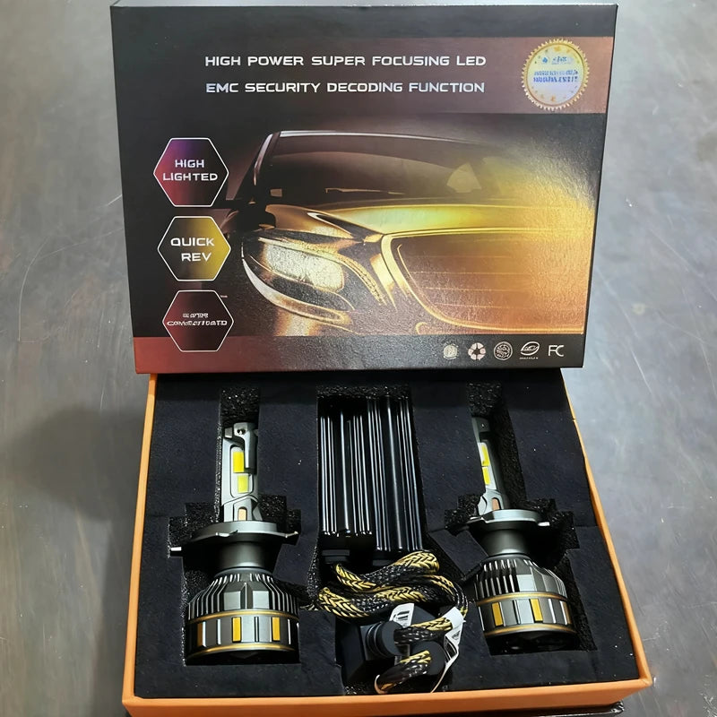 200W 27000LM K29 APP Control Tri Color Yellow White 3000k 4300k 6000k Flash H7 LED Headlig