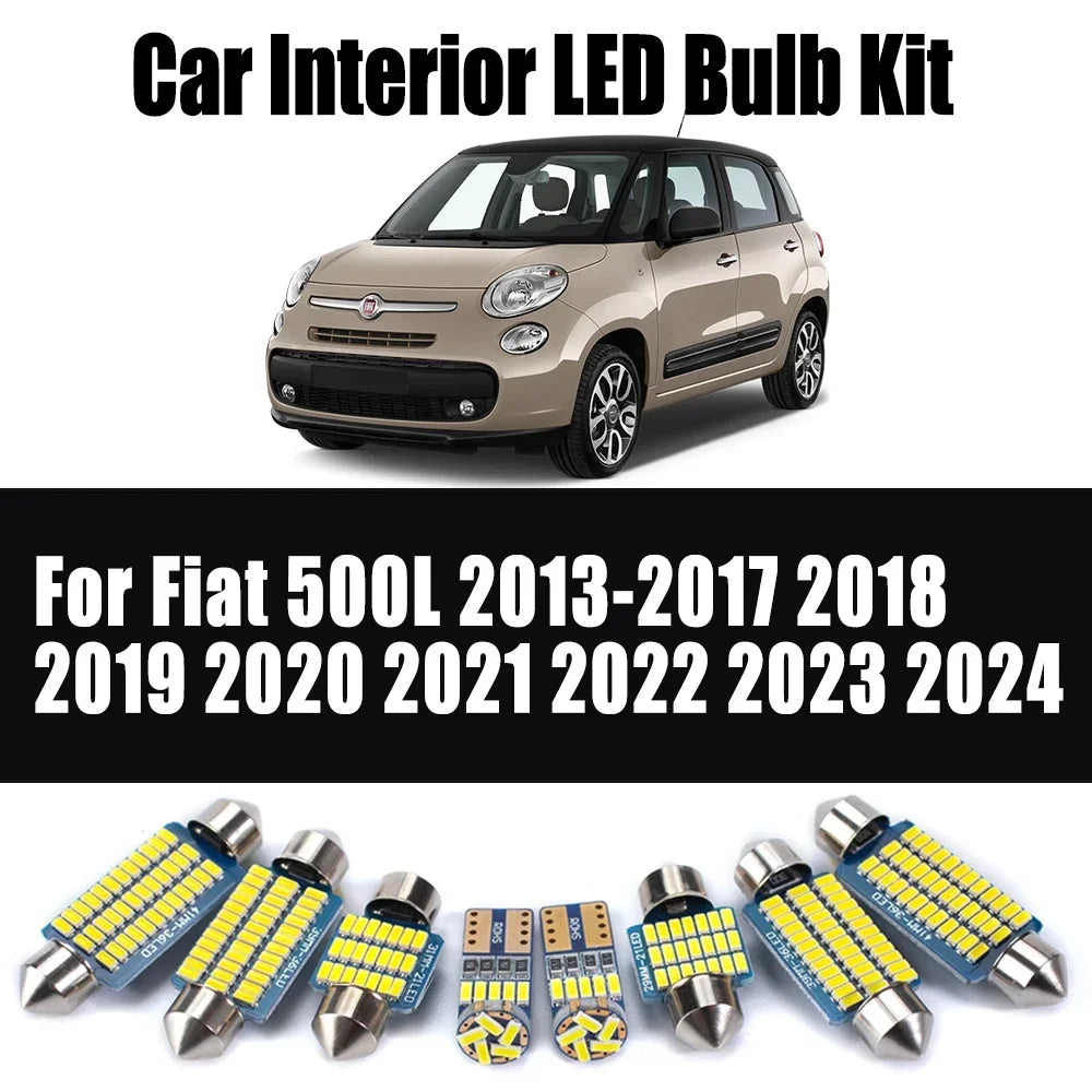 11-Piece LED Interior Light Kit for Fiat 500L 2013- 2019 - Canbus Dome Map Door Trunk Bulbs | AUTOKITSHOP