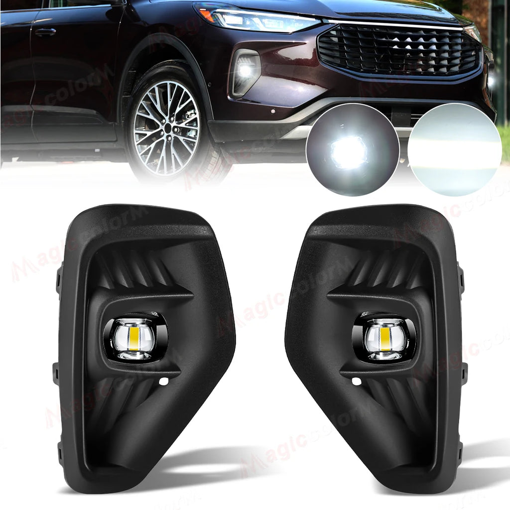LED Fog Lamps For Ford Escape 2023 2024 Daytime Running Lights Front Bumper Headlights Whi | AUTOKITSHOP