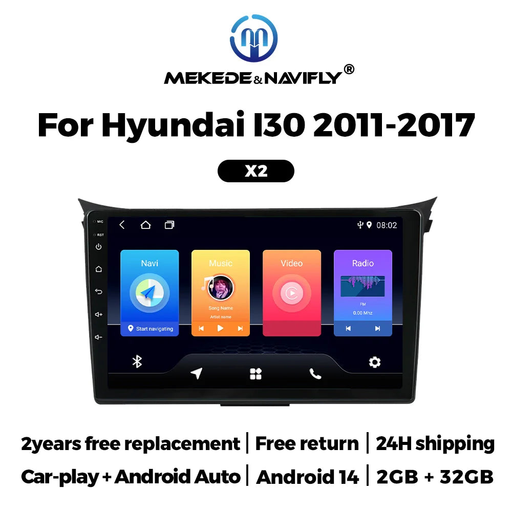 Supports Carplay Android Auto Radio Suitable for Hyundai Grand I30 2011 2012-2017 Stereo R | AUTOKITSHOP