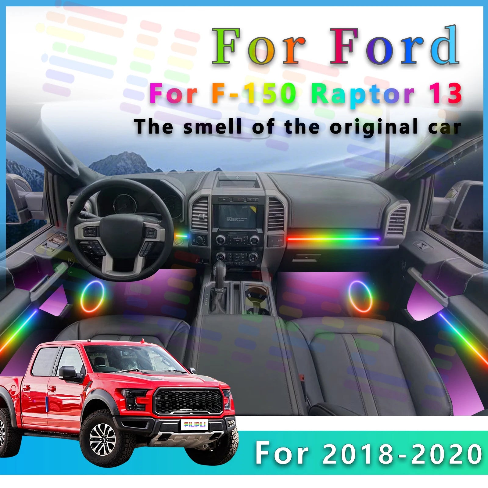 RGB - Ambient Light - for Ford 2018-2020 - Car Interior Lighting | AUTOKITSHOP