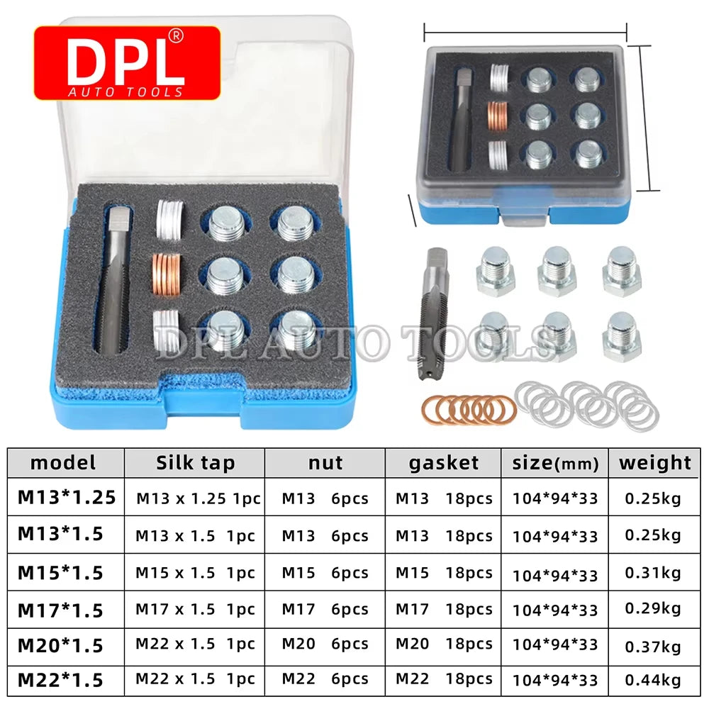 Tap & Oil Drain Plug Screws Repair Bolt M13 X 1.25 to M22 X 1.5mm (Pitch) Select for M22 M13 M17 - Automotive LED Light