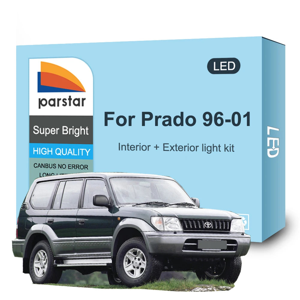 LED Interior and Exterior Light Kit For Toyota Prado 90 LC90 1996-2001 Headlight Fog Turn Signal Bulb Parking Brake Reverse Lamp