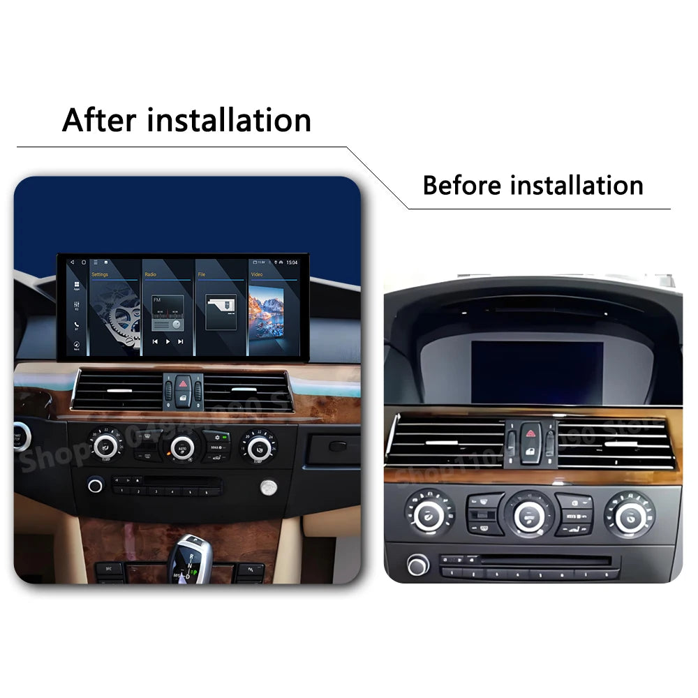Carplay Auto Android 14 for BMW 5 Series E60 E61 E62 2005-2008 CCC CIC System Car Radio Mu