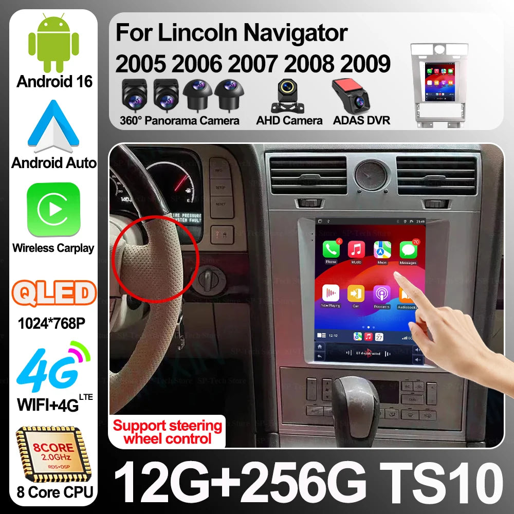 9.7 Inch Car Radio Android 16 For Lincoln Navigator 2005 2006 2007 2008 2009 Multimedia Vi | AUTOKITSHOP