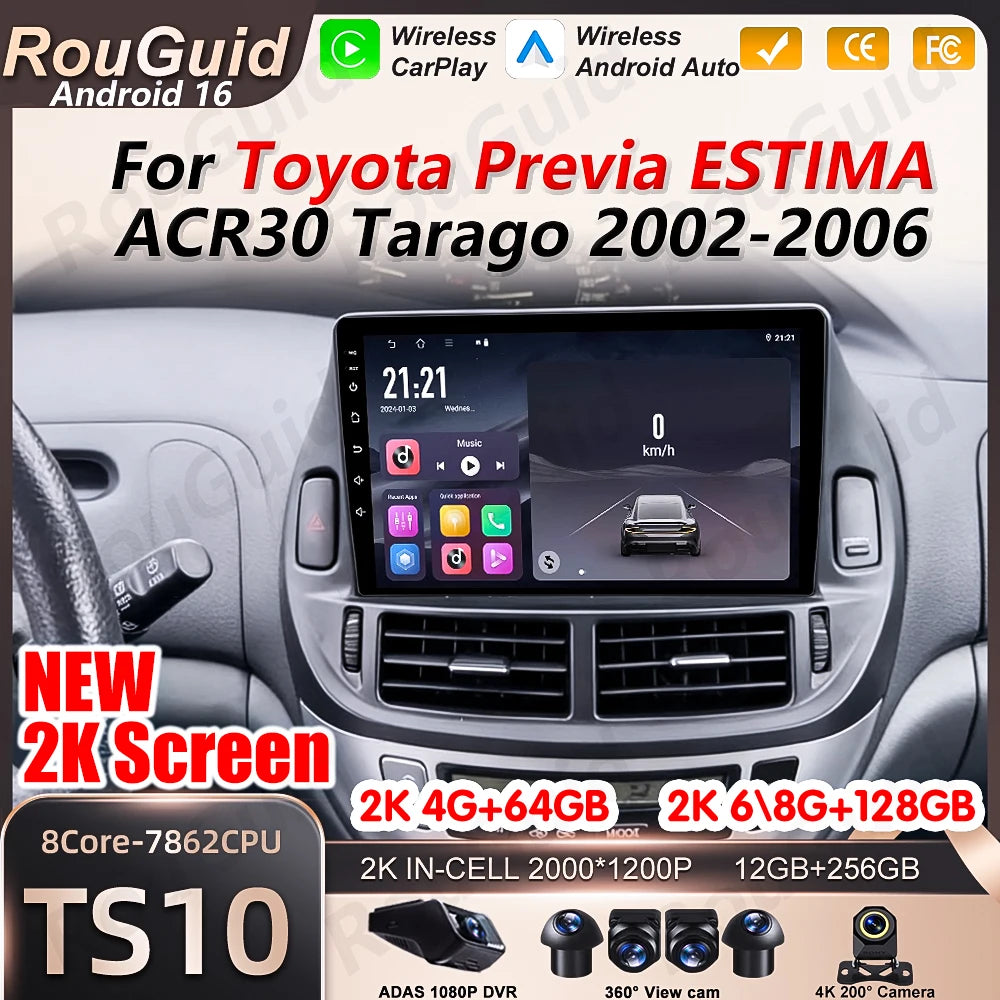 Android Auto Car Radio For Toyota Previa ESTIMA ACR30 Tarago 2002 2003 2004 2005 2006 Carp | AUTOKITSHOP
