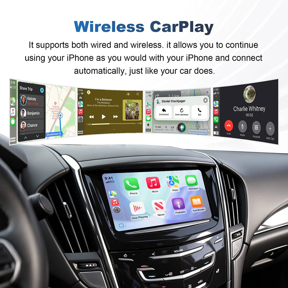 LEXXSON Wireless Carplay Android Auto Module For Cadillac SRX XTS ATS CTS 8 Inch Screen Ca | AUTOKITSHOP