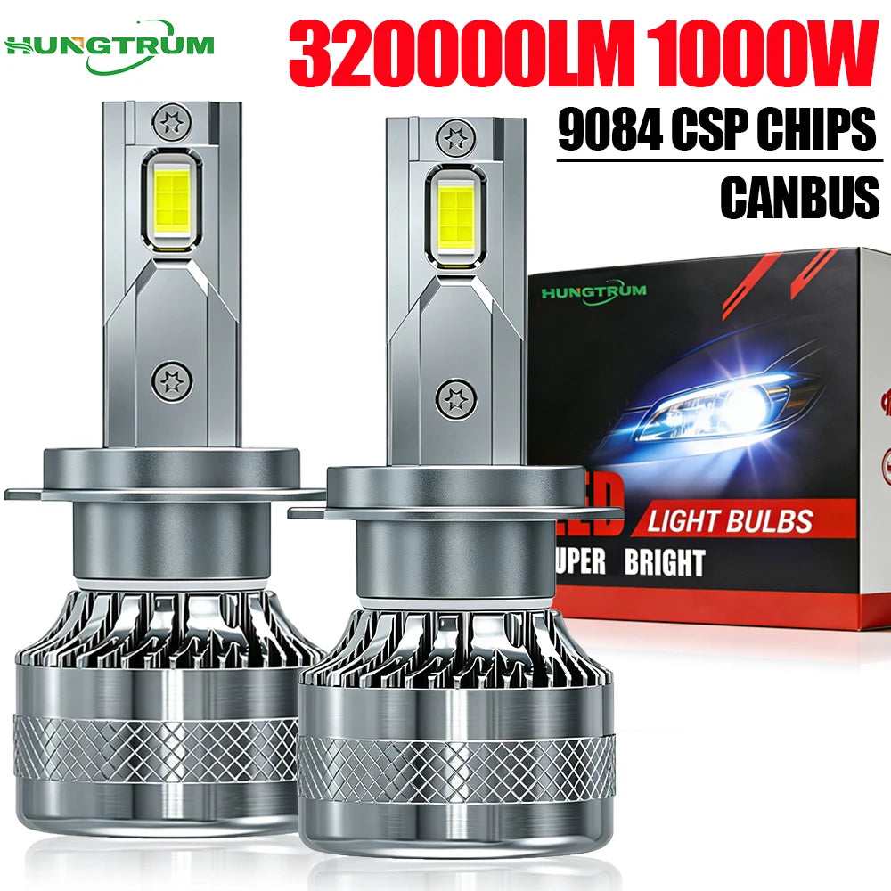 H7 H4 Bulb High Power H1 H11 9005 HB3 9006 HB4 Auto LED Canbus Headlight Turbo Ultra Puiss