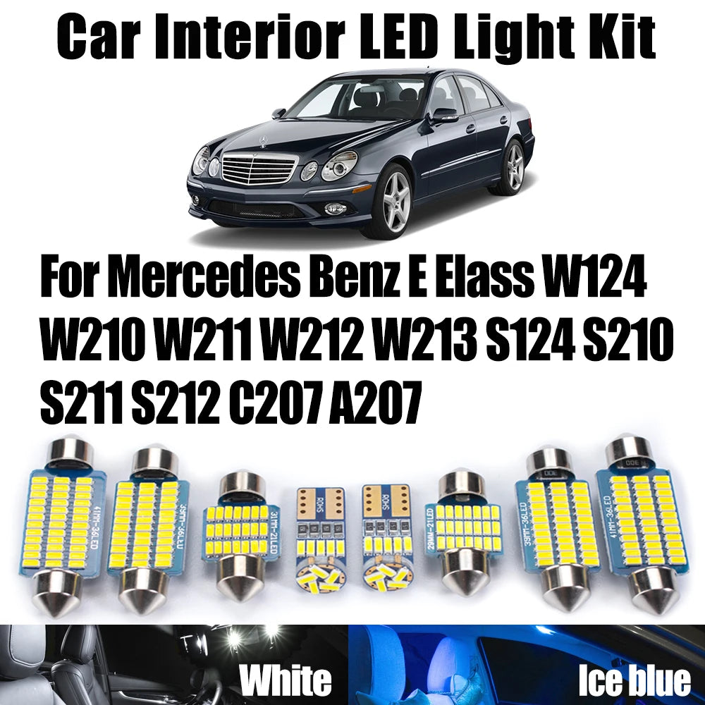 LED Interior Light Kit for Mercedes Benz E Elass W124 W210 W211 W212 W213 S124 S210 S211 S212 C207 A207 Car Ceiling B...