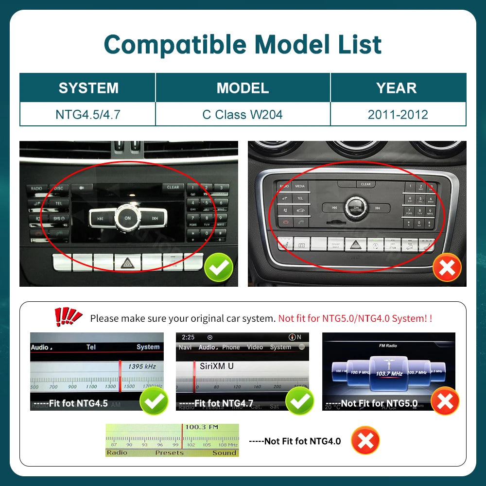 Linux Screen Wireless CarPlay Android Auto Multimedia Display for Mercedes-Benz C Class W2
