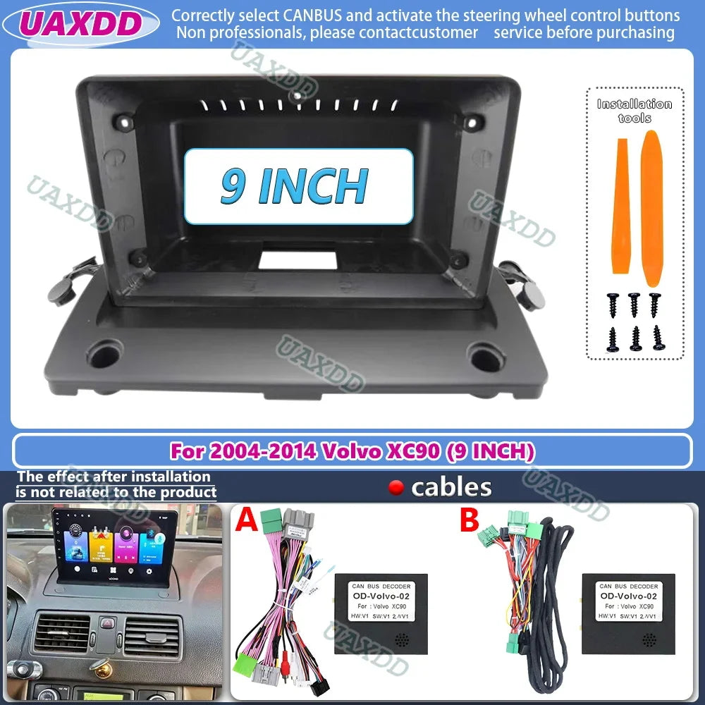 Car Accessory 9 Inch Radio Video Fascia Panel For Volvo XC90 2004-2014 Multimedia Player F