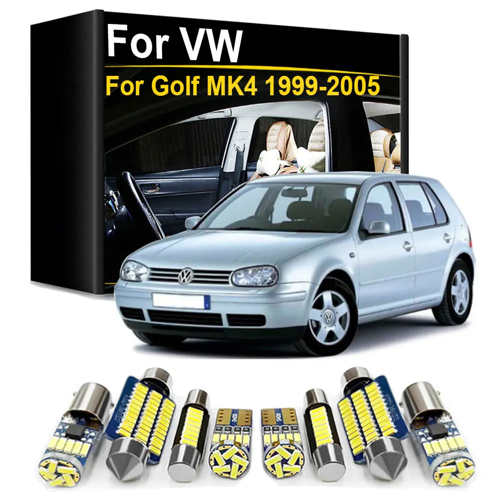 13-Piece LED Interior Light Kit for VW Volkswagen Golf 4 MK4 - Canbus Error-Free Bulbs | AUTOKITSHOP