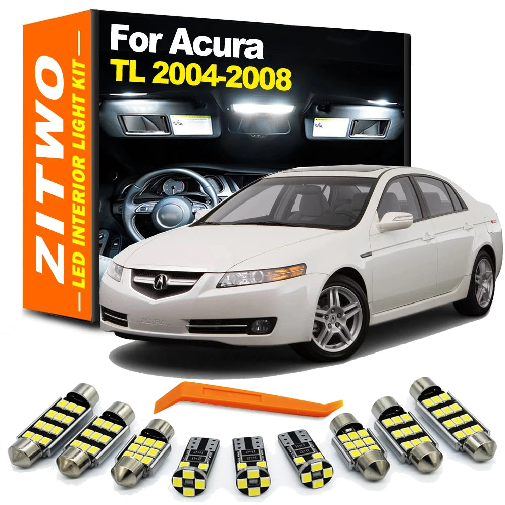 ZITWO 13Pcs Canbus LED Interior Light License Plate Lamp Kit For Acura TL 2004 2005 2006 2007 2008 Dome Reading Bulb Accessories