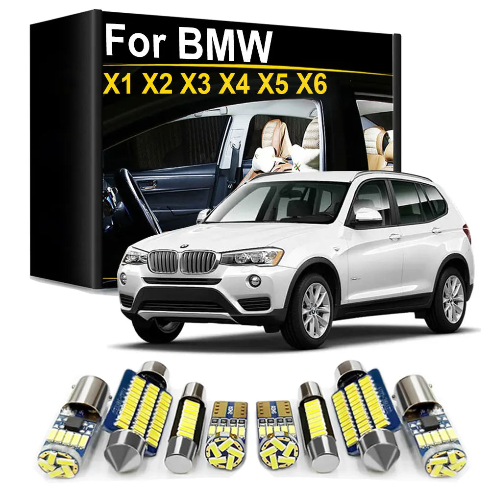 LED Interior Light Kit for BMW X1 E84 F48 X2 F39 X3 E83 F25 X4 F26 X5 E53 E70 X6 E71 Canbus Accessories - Canbus Erro...