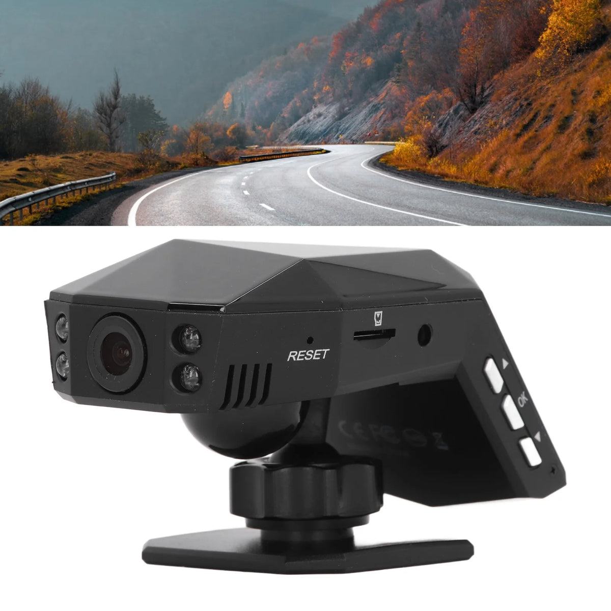 Front and Rear Dash Cam Loop Recording 170 Degree Wide Angle 2.0 Inch Display Screen Dash Cam Fr - Automotive LED Light