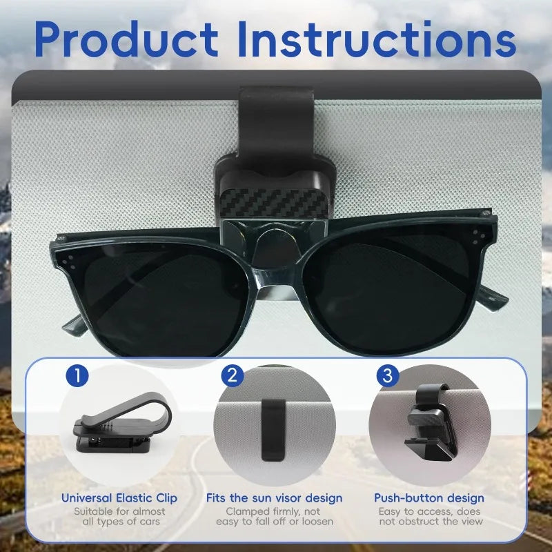 Car Sun Visor Sunglasses Clip Holder Universal Stable Glasses Hanger Card Ticket Organizer Inter - Automotive LED Light