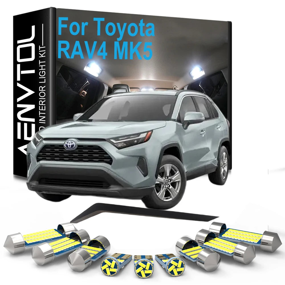 10-Piece LED Interior Light Kit for Toyota RAV4 MK5 - Canbus Error-Free Interior Bulbs