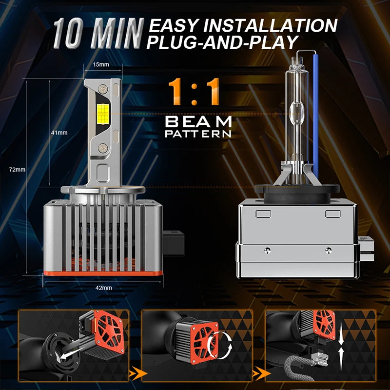 5800W D3S LED D1S Car Headlights Canbus For Ballast D2S D4S D5S D8S 6000000LM HID Bulb Plu