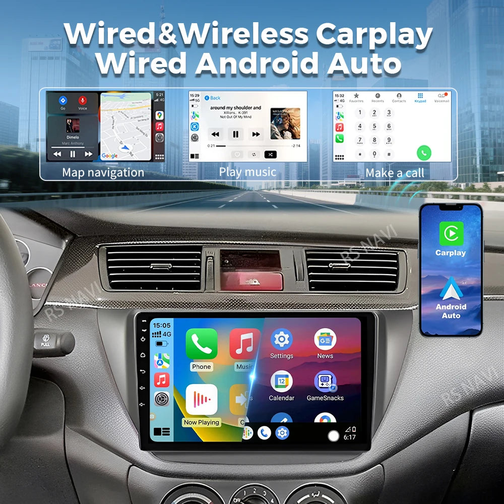 Android 16 For Mitsubishi Lancer 9 CS 2000 2003 2004-2010 2K QLED Stereo Car Radio Multime