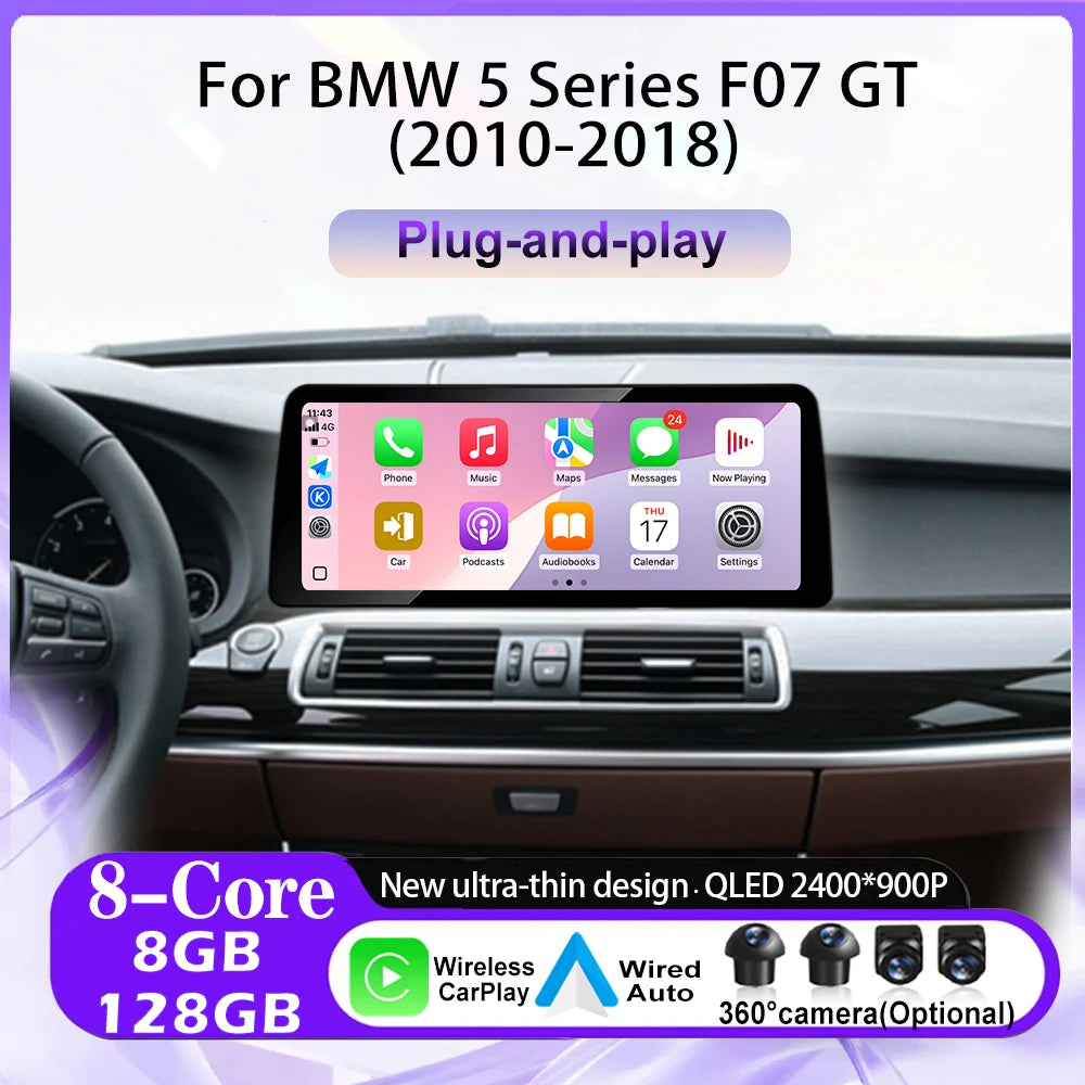 Android 16 CIC / NBT System For BMW 5 Series F07 GT 2010-2018 GPS Carplay Car Radio Video