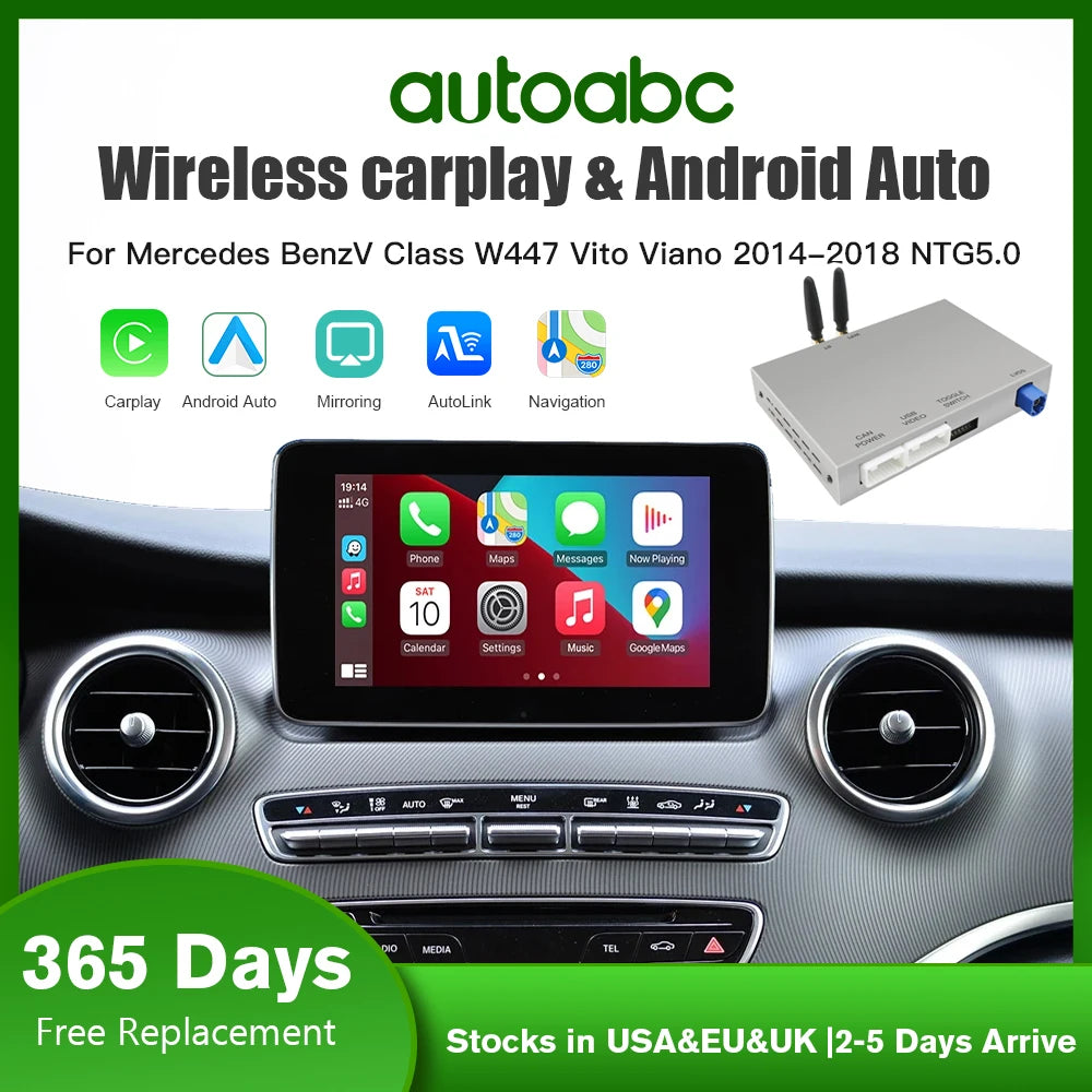 AUTOABC Wireless CarPlay for Mercedes Benz V-Class W447 2014-2018 Vito Viano NTG5.0 with A | AUTOKITSHOP
