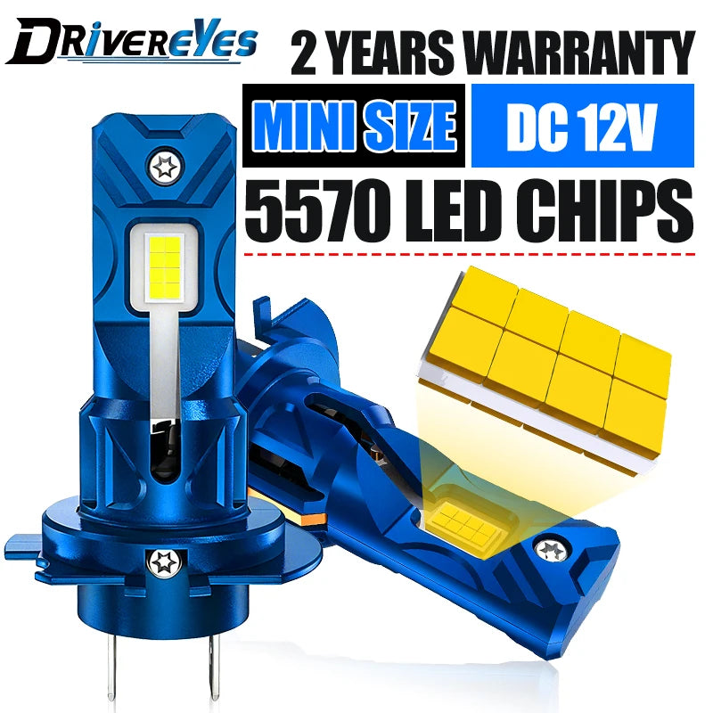 H7 LED Canbus Car Headlights 1:1 Mini Size Turbo Fan STG Universal 6000K Cool White Plug&P